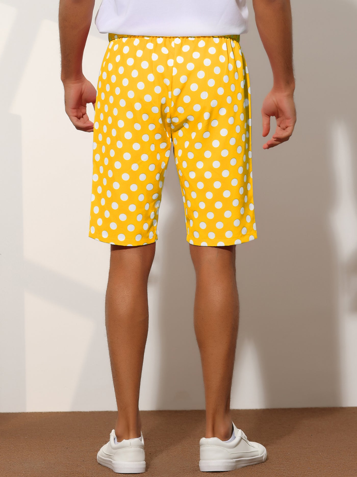 Bublédon Polka Dots Straight Fit Comfort Flat Front Chino Shorts