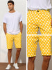 Polka Dots Straight Fit Comfort Flat Front Chino Shorts