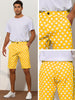 Polka Dots Straight Fit Comfort Flat Front Chino Shorts