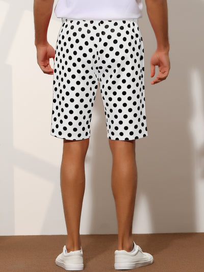 Polka Dots Straight Fit Comfort Flat Front Chino Shorts