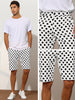 Polka Dots Straight Fit Comfort Flat Front Chino Shorts