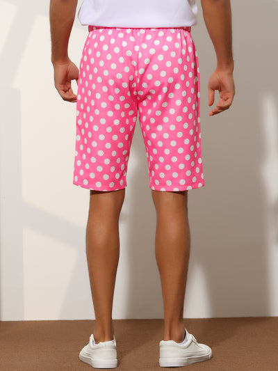 Polka Dots Straight Fit Comfort Flat Front Chino Shorts