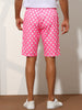 Polka Dots Straight Fit Comfort Flat Front Chino Shorts