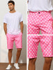 Polka Dots Straight Fit Comfort Flat Front Chino Shorts
