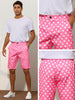 Polka Dots Straight Fit Comfort Flat Front Chino Shorts
