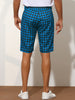 Plaid Flat Front Houndstooth Print Chino Shorts