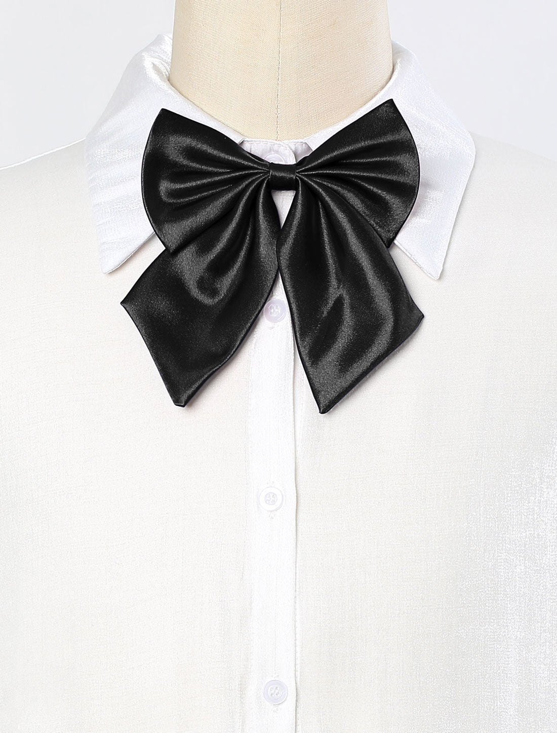 Bublédon Women's Solid Color Pre-tied Bowknot Halter Neck Adjustable Uniform Bow Tie