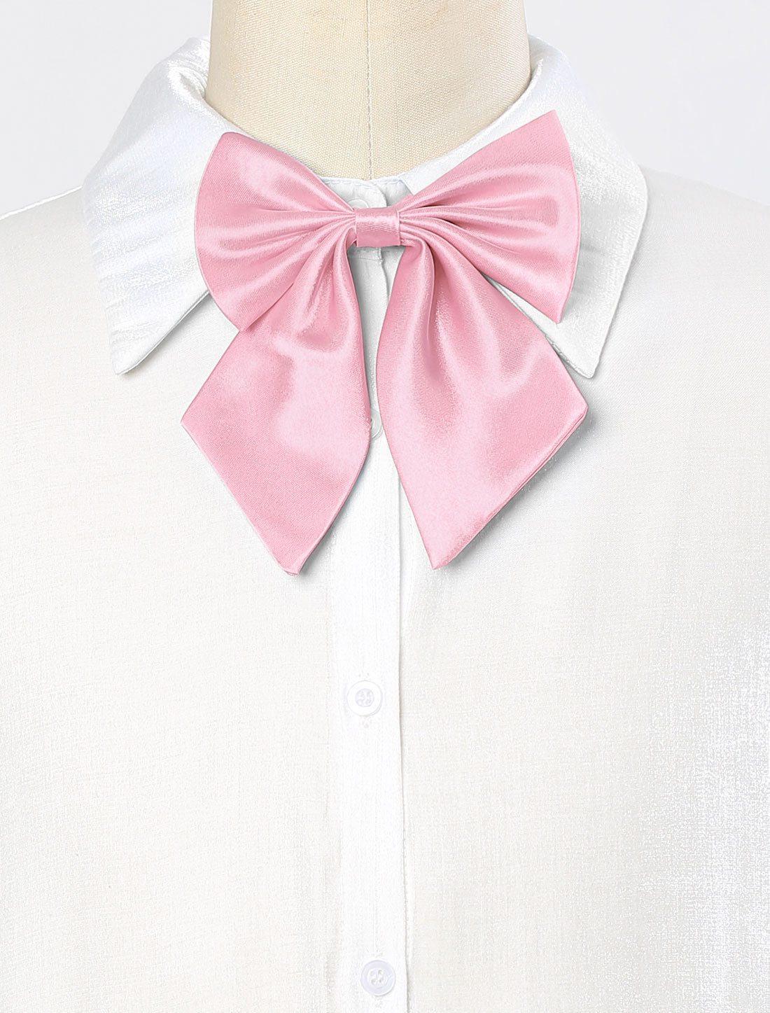 Bublédon Women's Solid Color Pre-tied Bowknot Halter Neck Adjustable Uniform Bow Tie