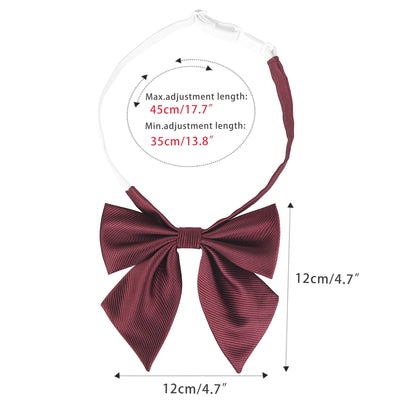 Women's Solid Color Pre-Tied Bow Tie Adjustable Bowknot Bowties for Cosplay Uniform