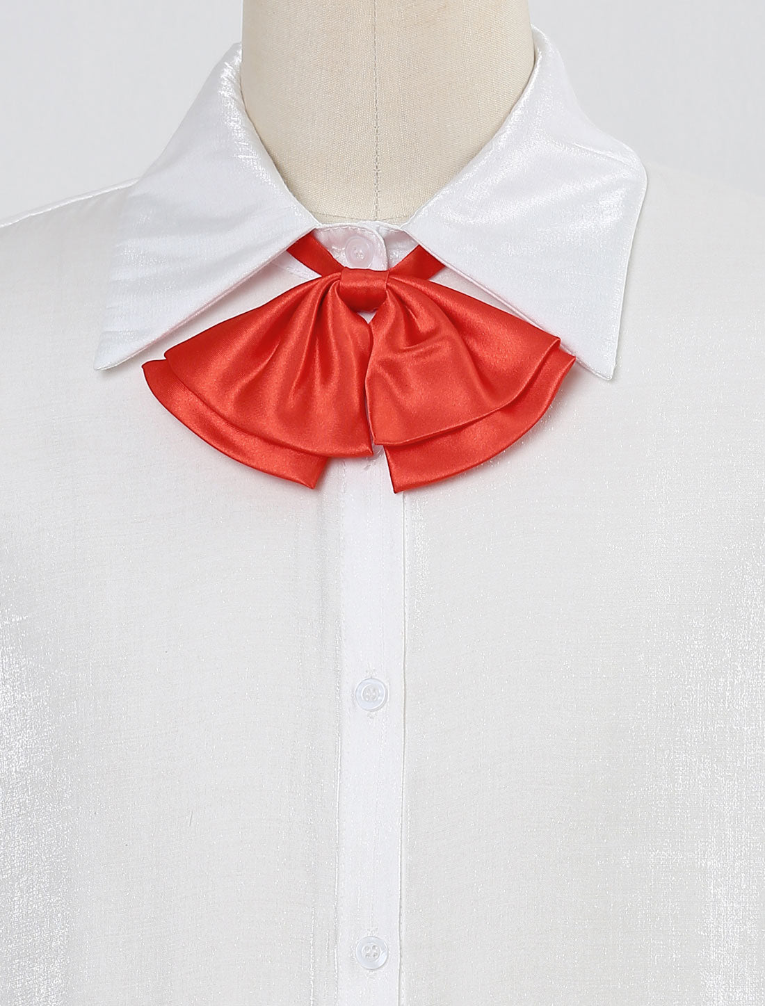 Bublédon Women's Adjustable Pre-Tied Blouse Neck Ties Uniform Shirt Bowknot Neckwear with Storage Bag