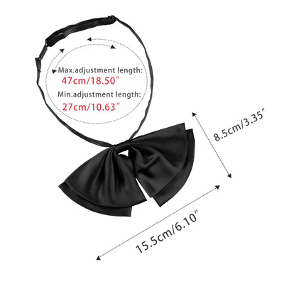 Women's Adjustable Pre-Tied Blouse Neck Ties Uniform Shirt Bowknot Neckwear with Storage Bag