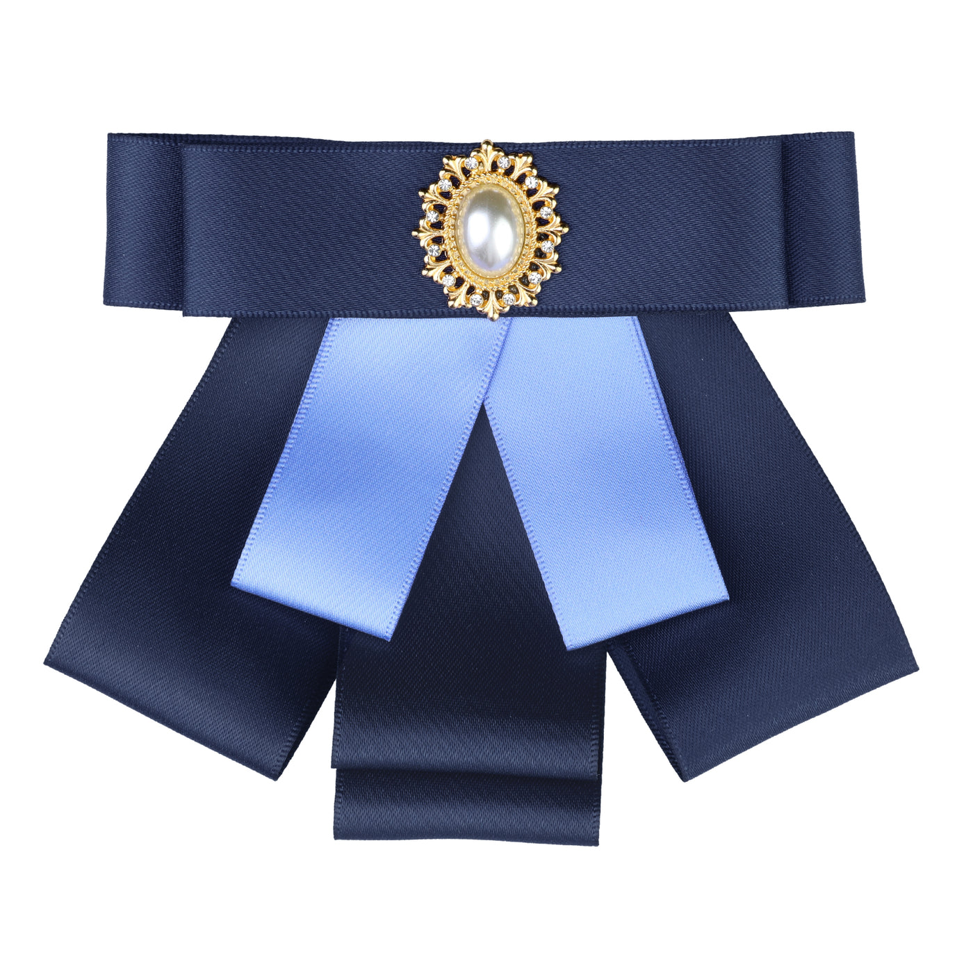 Bublédon Women's Bowknot Ribbon Brooch Elegant Blue Pin Bow Tie Wedding Ceremony