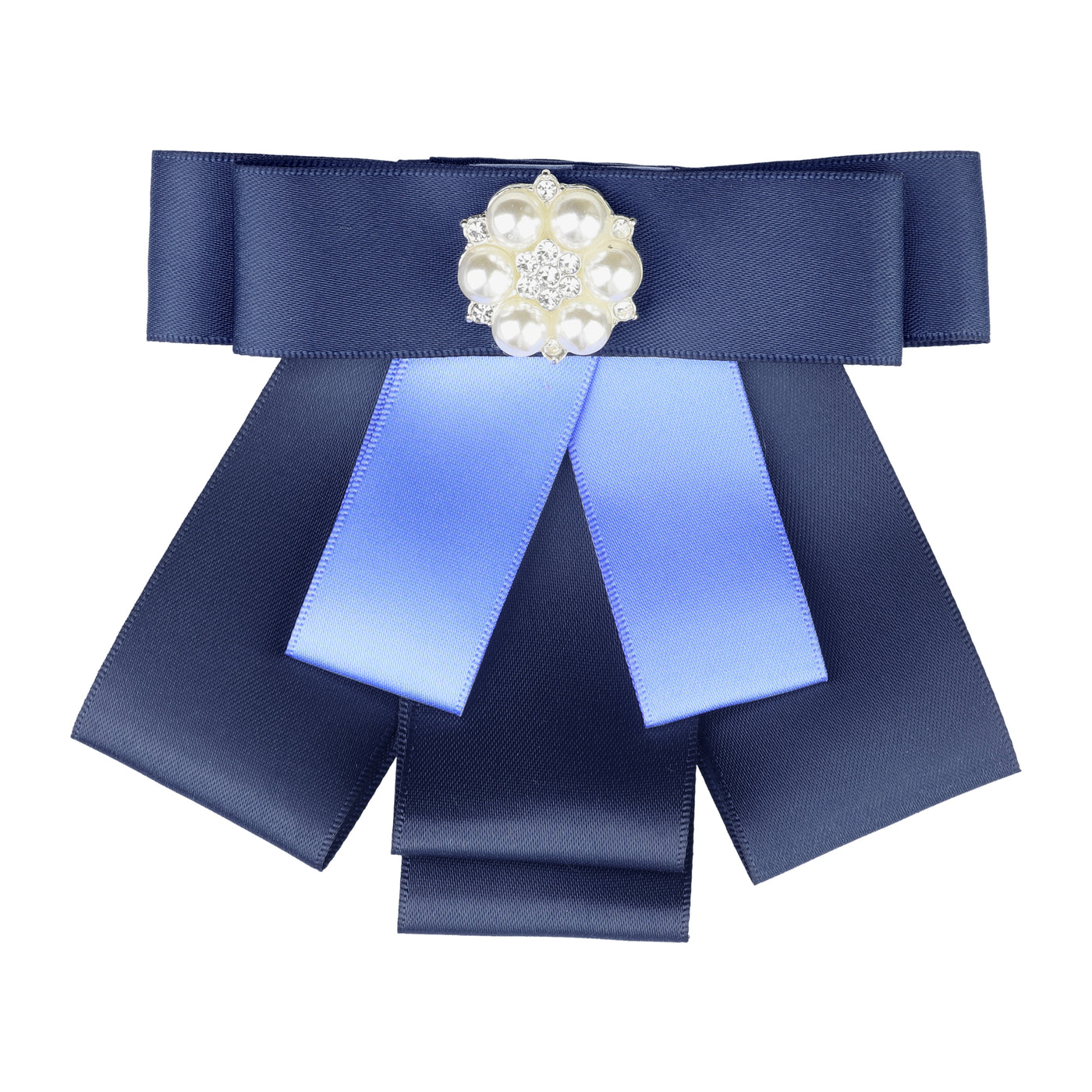Bublédon Women's Bowknot Ribbon Brooch Elegant Blue Pin Bow Tie Wedding Ceremony
