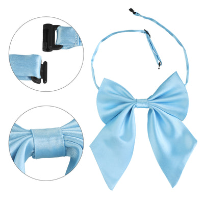 Women's Solid Color Pre-tied Bowknot Halter Neck Adjustable Uniform Bow Tie