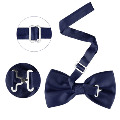 Men's Satin Pre-tied Bow Ties Formal Solid Tuxedo Bowtie with Adjustable Neck Band