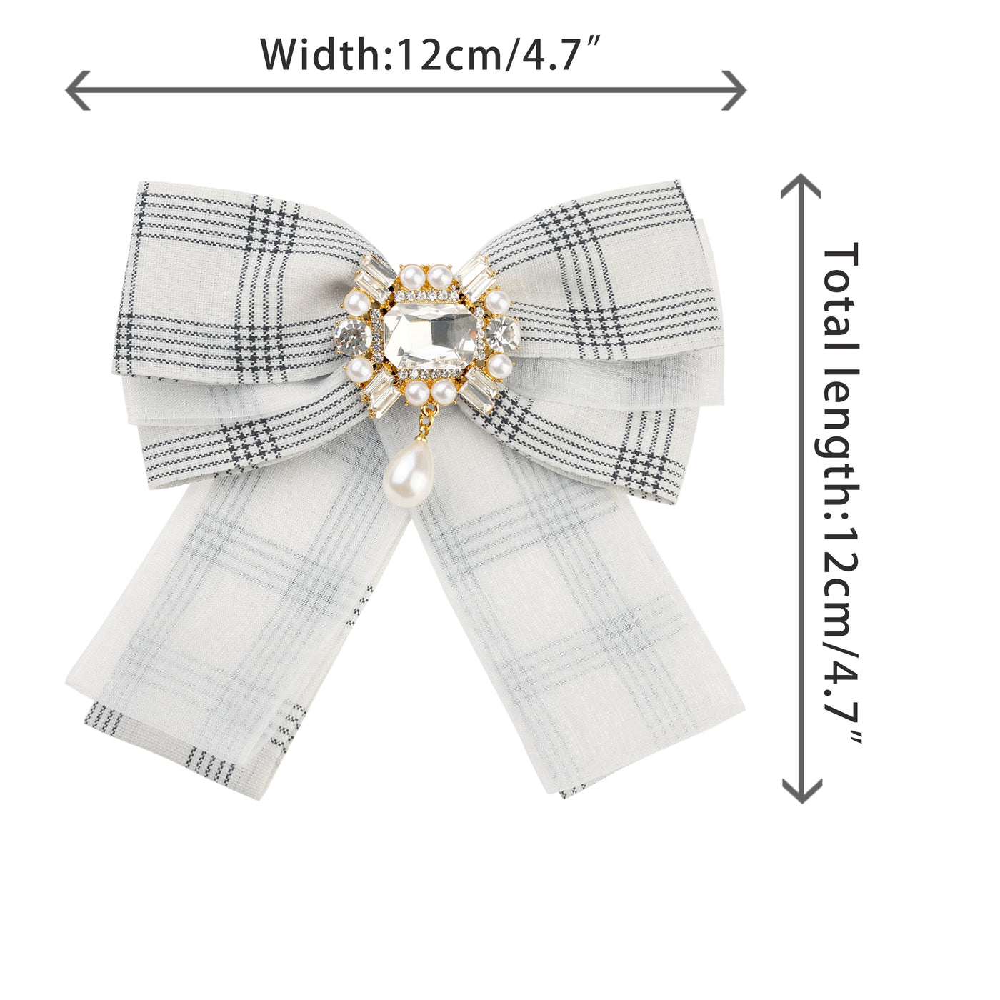 Bublédon Women's Plaid Necktie Bowtie Lace Brooch Checked Pins Bow Tie
