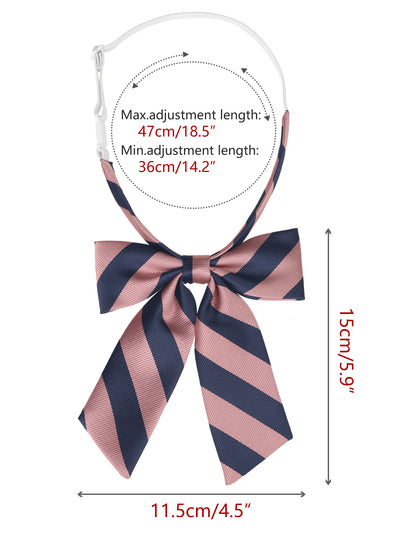 Women's Bowties Stylish Adjustable Elastic Band Pre-tied Striped Bow Ties 1pcs