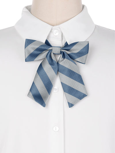 Women's Bowties Stylish Adjustable Elastic Band Pre-tied Striped Bow Ties 1pcs