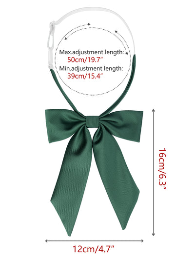 Women's Bow Ties Solid Color Western Ribbon Pre-Tied Bowties for School Uniform