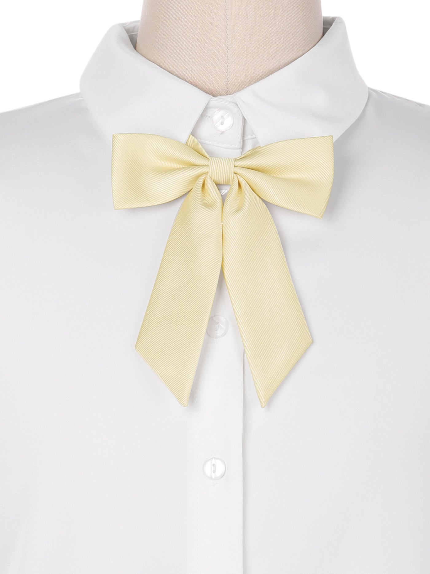 Bublédon Women's Bow Ties Solid Color Western Ribbon Pre-Tied Bowties for School Uniform