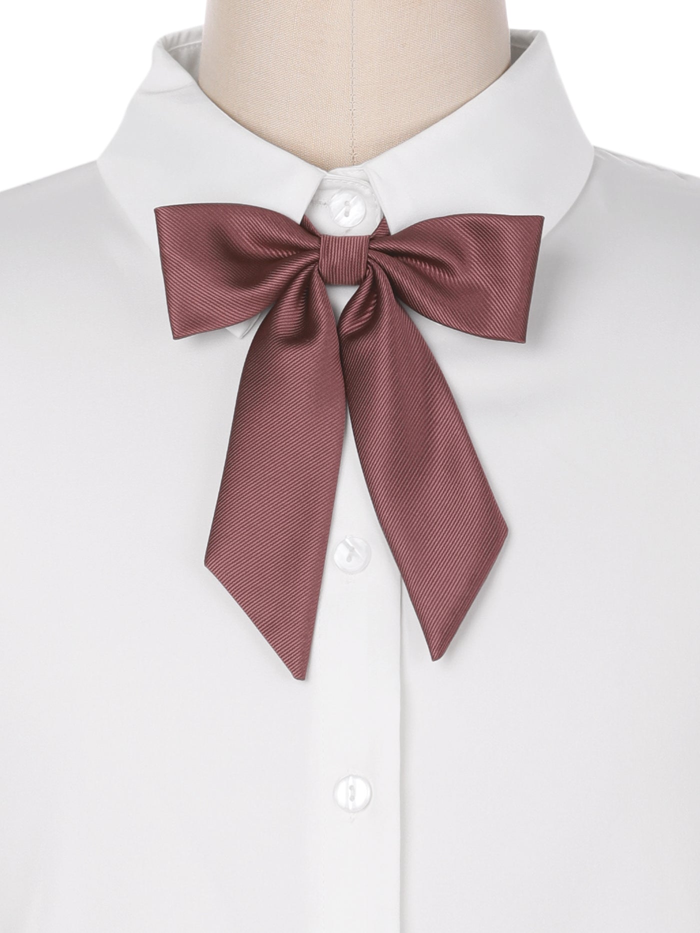 Bublédon Women's Bow Ties Solid Color Western Ribbon Pre-Tied Bowties for School Uniform
