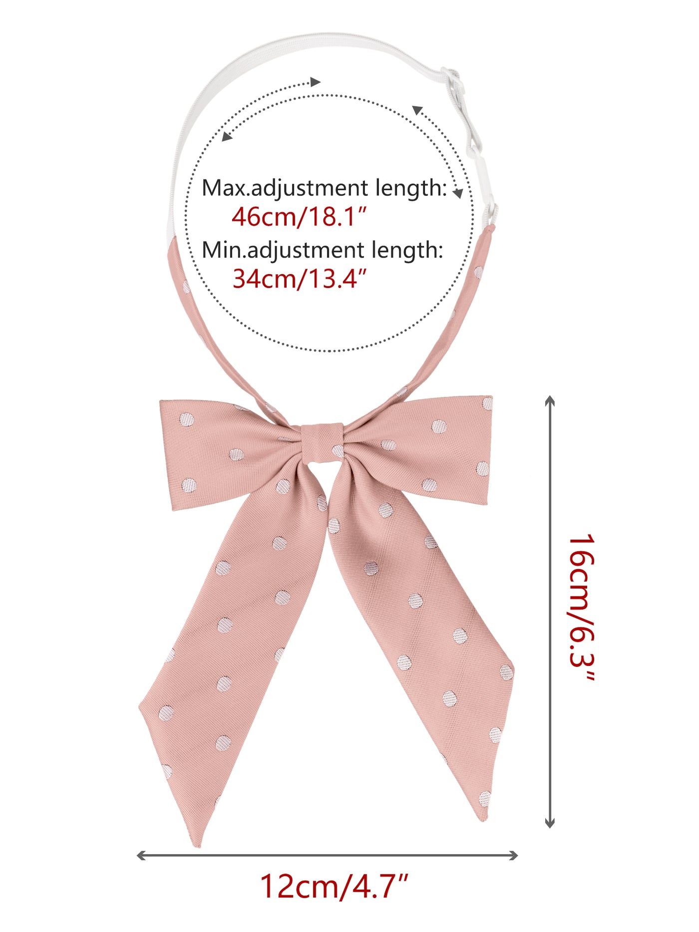 Bublédon Women's Bow Ties Polka Dots Adjustable Neckwear Pre-tied Ribbon Bowties